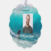 Aandenken Gave  Wave Surfer Water Ornament Kaart (Links)