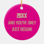 Aandenken! Gefeliciteerd afgestudeerde kleuterklas Keramisch Ornament (Achterkant)