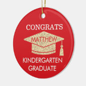 Aandenken! Gefeliciteerd afgestudeerde kleuterklas Keramisch Ornament (Links)