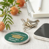 Aandenken! Gefeliciteerd! Elke afgestudeerde  Sleutelhanger (Zijkant)