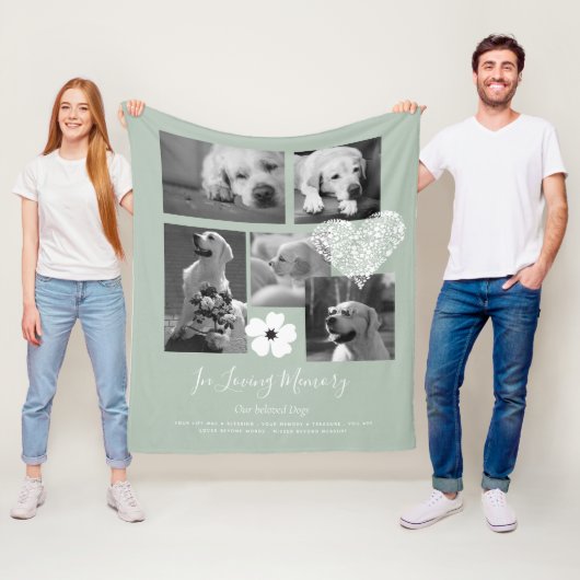 Aandenken Geschenk Herinneringshond met Gedicht Fleece Deken (In situ)