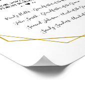 Aandenken groen goud bruiloft ter nagedachtenis poster (Hoek)