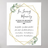 Aandenken groen goud bruiloft ter nagedachtenis poster (Voorkant)