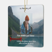 Aandenken Herdenkings Wilderness Lake Canoe Keramisch Ornament (Links)