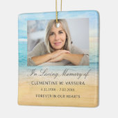 Aandenken Herinnering Strand Foto Keramisch Ornament (Links)