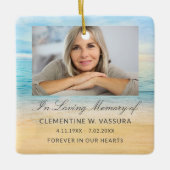 Aandenken Herinnering Strand Foto Keramisch Ornament (Voorkant)