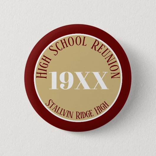 Aandenken! Herübnieknop middelbare school Ronde Button 5,7 Cm (Voorkant)