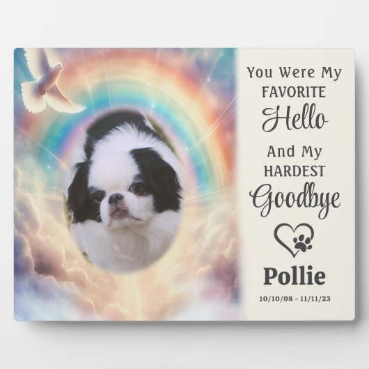 Aandenken Huisdier Herinnering Aquarel Regenboog F Fotoplaat (Voorkant)