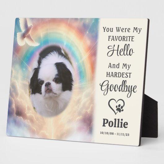Aandenken Huisdier Herinnering Aquarel Regenboog F Fotoplaat (Zijkant)