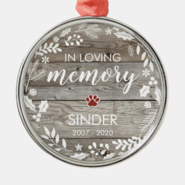 Aandenken In Lieve Herinnering Huisdierherdenking Metalen Ornament