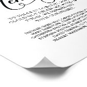 Aandenken in ons hart Tafelbord Sign Poster (Hoek)