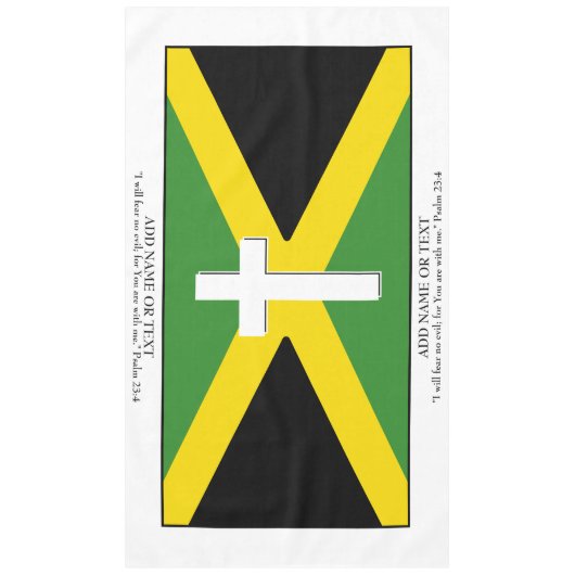 Aandenken | JAMAICA FLAG | Cross Scripture 60"x104 Tafelkleed (Voorkant)