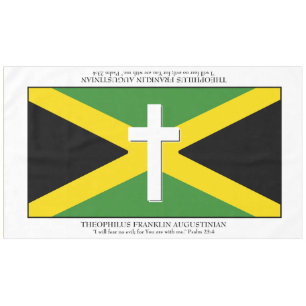 Aandenken JAMAICA FLAG Cross Scripture 60"x104 Tafelkleed