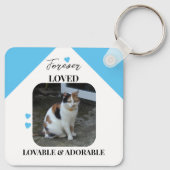 Aandenken Kattensympathie Huisdierherdenking blauw Sleutelhanger (Achterkant)