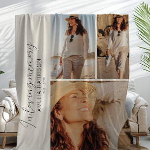Aandenken met 3 foto's ter nagedachtenis fleece deken