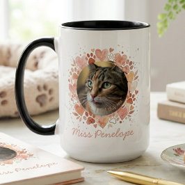 Aandenken met bloemen voor overleden kat - condole mok