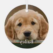 Aandenken met eigen huisdier foto hondenliefhebber glas ornament (Achterkant)