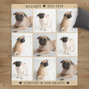Aandenken met foto-collage voor herdenking van bru fleece deken