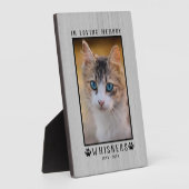 Aandenken Met Foto Kat Herinnering Rustic Fotoplaat (Zijkant)