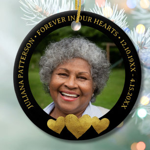 Aandenken met foto voor het 'Forever in Our Hearts Keramisch Ornament