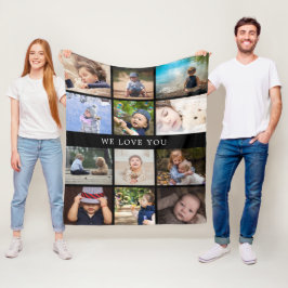 Aandenken Moeder Oma 12 Foto's Moederdag Medium Fleece Deken