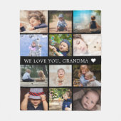 Aandenken Moeder Oma Foto Collage Fleece Deken (Voorkant)