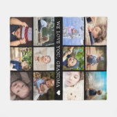 Aandenken Moeder Oma Foto Collage Fleece Deken (Voorkant (Horizontaal))