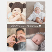 Aandenken Moeder Oma Foto Collage Fleece Deken (Voorkant)