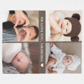 Aandenken Moeder Oma Foto Collage Fleece Deken (Voorkant (Horizontaal))
