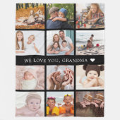 Aandenken Moeder Oma Foto Collage Fleece Deken (Voorkant)