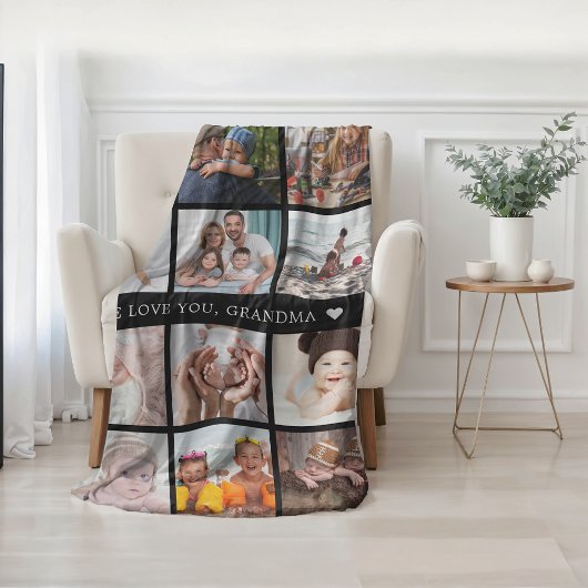 Aandenken Moeder Oma Foto Collage Fleece Deken