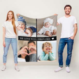 Aandenken Moeder Oma Foto Collage Fleece Deken