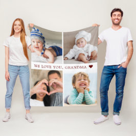 Aandenken Moeder Oma Fotocollage Fleece Deken