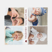 Aandenken Moeder Oma Fotocollage Fleece Deken (Voorkant (Horizontaal))