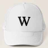 aandenken Monogram initiaal zwart cadeau Trucker Pet (Voorkant)