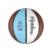 Aandenken Naam Nummer Blauw Wit Basketbal (Verticaal)