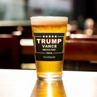 Aandenken, naam Trump-Vance 2024 verkiezing pint Glas
