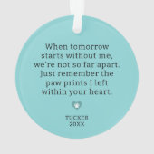 Aandenken Pootafdrukken In Je Hart Ornament (achterkant)