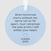 Aandenken Pootafdrukken In Uw Hart Ornament (achterkant)