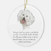 Aandenken, reu keramisch ornament (Links)