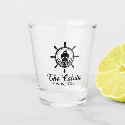 Aandenken Scheepswiel Shot Glas (Voorkant)