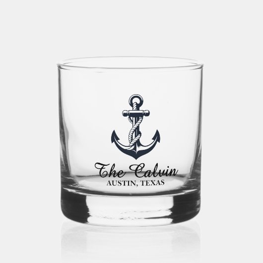 Aandenken Schepen Anker Whisky Glas (Voorkant)