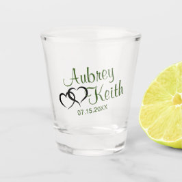 Aandenken shotglas met bruid en bruidegom naam shot glas