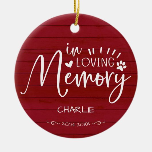 Aandenken Ter Herinnering Kat Of Hond Huisdier Her Keramisch Ornament (Voorkant)