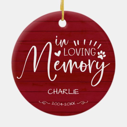 Aandenken Ter Herinnering Kat Of Hond Huisdier Her Keramisch Ornament (Achterkant)