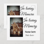 Aandenken ter herinnering met huisdiernaam briefkaart (Voorkant / Achterkant)