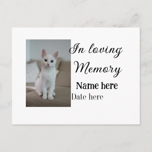 Aandenken ter herinnering met huisdiernaam briefkaart (Voorkant)