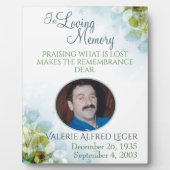 Aandenken ter liefdevolle herinnering fotoplaat (Voorkant)