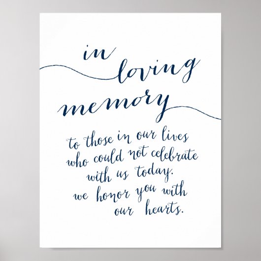 Aandenken ter liefdevolle herinnering, rouw, Navyb Poster (Voorkant)