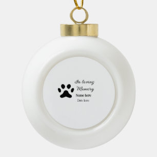 Aandenken ter liefdevolle herinnering voeg huisdie keramische bal ornament
